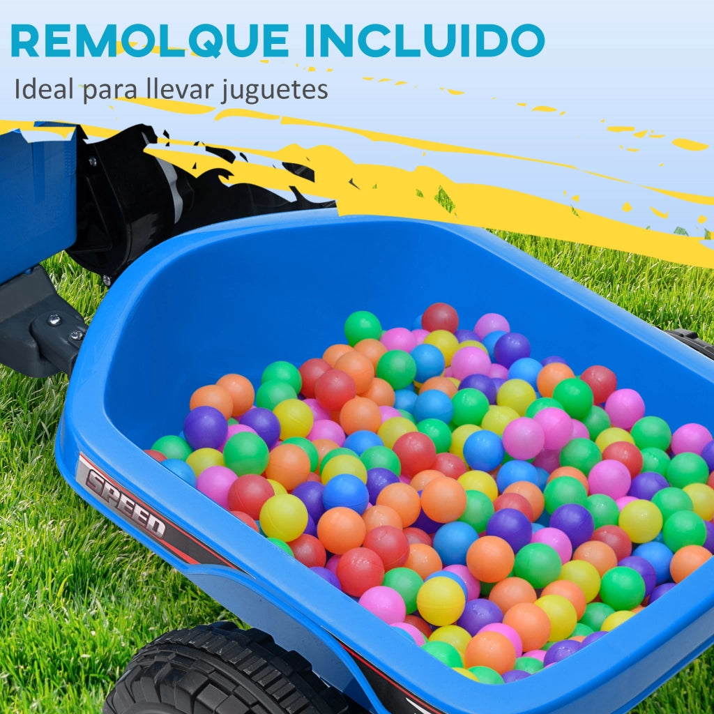 Quad Elettrico per Bambini con Rimorchio ¨C zephmum ¨C 6V 18-36 Mesi Blu
