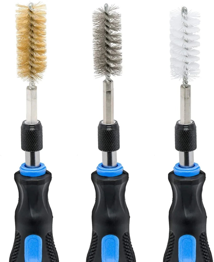 Set 38 Spazzole Metalliche Per Pulizia Tubi Cilindri Attacco 1/4'' Esagonali ox