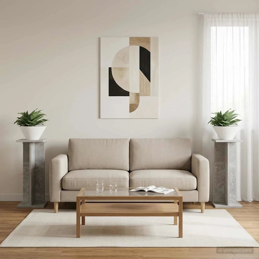 Supporto per piante 2 pcs Grigio Cemento 25 x 25,5 x 60,5 cm