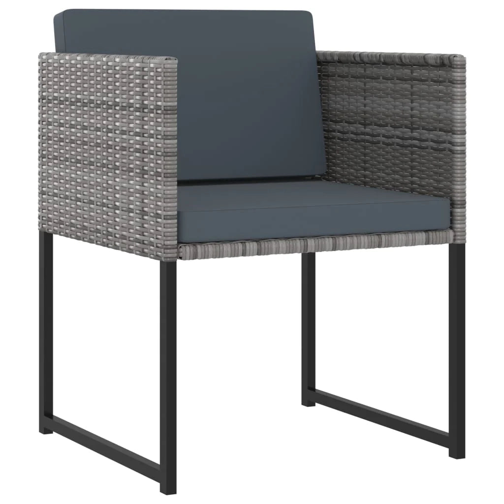 Set di mobili da giardino mobili da esterno 11 pezzi con cuscini resina intrecciata grigia 02_0015413