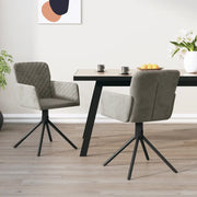 Sedie da Pranzo Girevoli 2 pz Grigio Chiaro in Velluto 344790