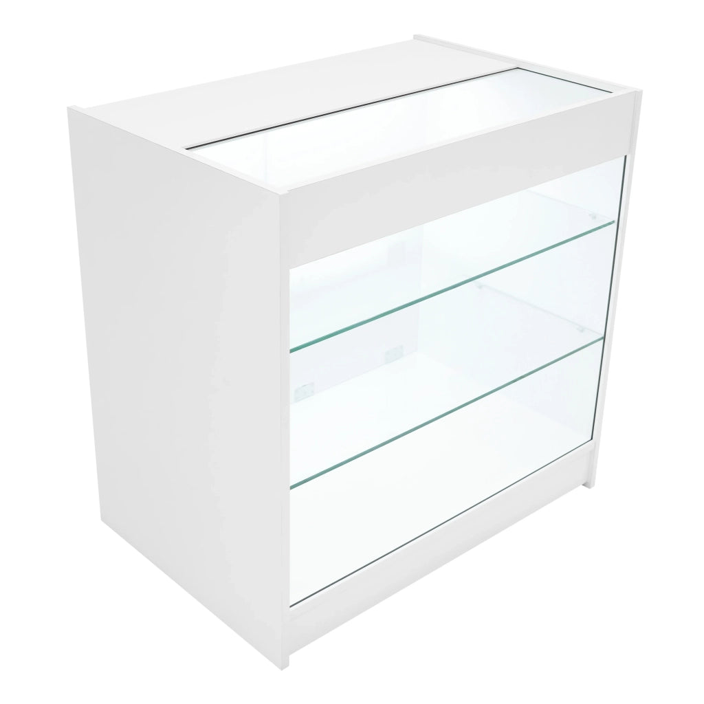 Set Banconi Bianco Calliope LED K900 C900 LM60 Vetrina con Ante Scorrevoli
