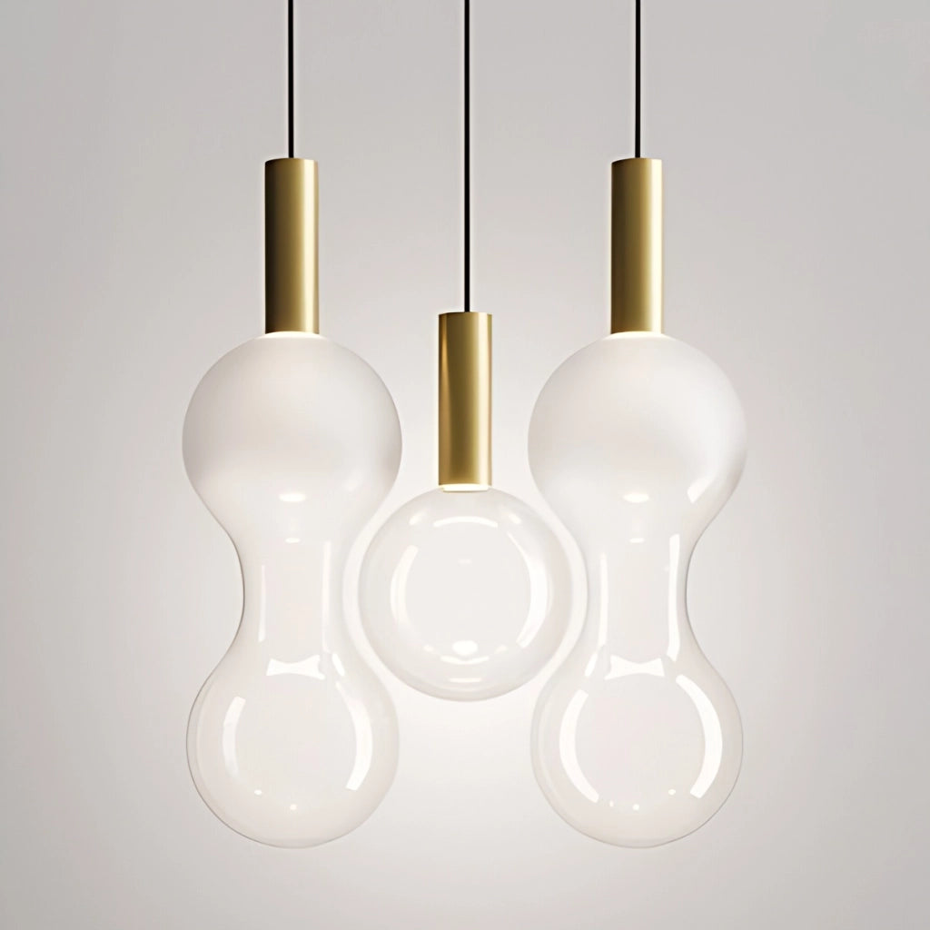 Zafferano Lampada a sospensione Sfera LED 8W 3000K Oro e Vetro Borosilicato Soffiato a bocca, Dimmerabile TRIAC, Altezza totale 328 cm, IP40