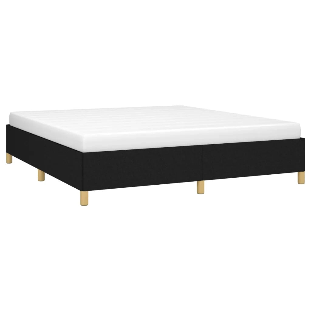 Struttura Letto a Rete a Molle-Giroletto Nero 160x200 cm in Tessuto 869032