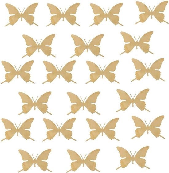 Decorazione per parete 3D in metallo lucido - 18 pezzi - adatto per diverse superfici - per camera da letto - finitura dorata