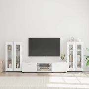 Set mobile TV FLORIN 3 pcs Bianco Lucido Legno multistrato