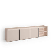Mobile TV Soggiorno, 207x50x35 cm, Per TV fino a 80", LED, Beige