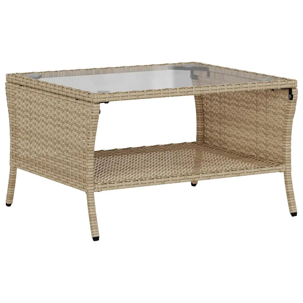 vidaXL Divano Giardino 2 Posti con Cuscini e Tavolo Beige Polyrattan