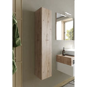Mobile da bagno sospeso BURA - 1 porta - Rovere chiaro - Design moderno