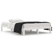 Letto matrimoniale | Letto per adulti | Giroletto Bianco in Legno Massello 135x190 cm Double