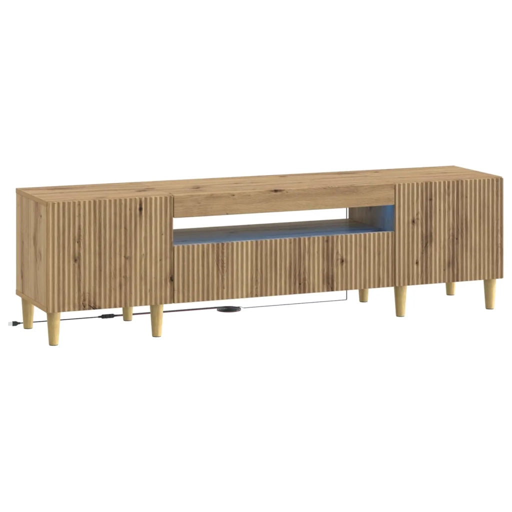 Mobile TV LED Rovere Artigianale Legno ingegnerizzato 896694