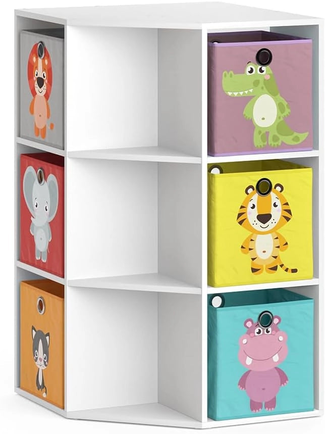Scaffale per bambini Luigi, Bianco, 64 x 107.8 cm, combinabile per riporre giocattoli e libri