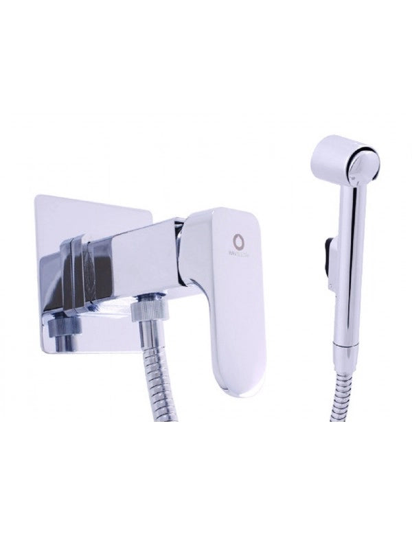 Miscelatore bidet in ottone cromato con doccetta in plastica cromata YUKON