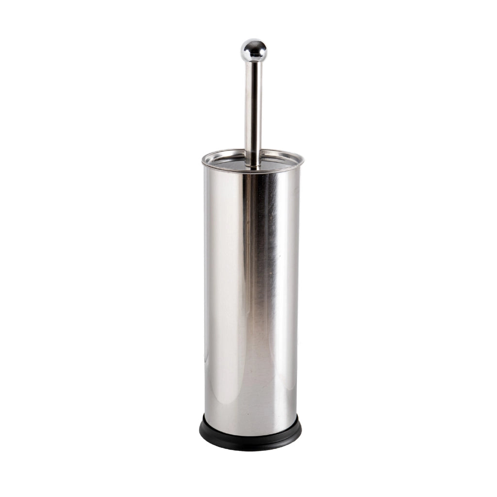 Porta Scopino WC con Scopino in Acciaio Inox Design Moderno Ø10x38 cm Antiruggine Base Antiscivolo Bagno Elegante e Igienico Il Gruppone