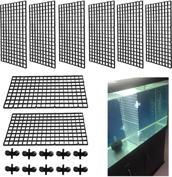 Distributore per Acquari 8 Pezzi - Materiale Plastico - Per Separare i Pesci - 8 Fessurazioni - Facile da Usare - Incrementa le Probabilità di Sopravvivenza dei Pesci Giovani - Distributore per Acquari