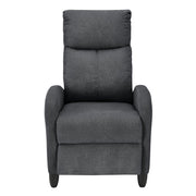 poltrona relax con schienale reclinabile e poggiapiedi rivestimento tessile 102 cm grigio scuro 03_0005214