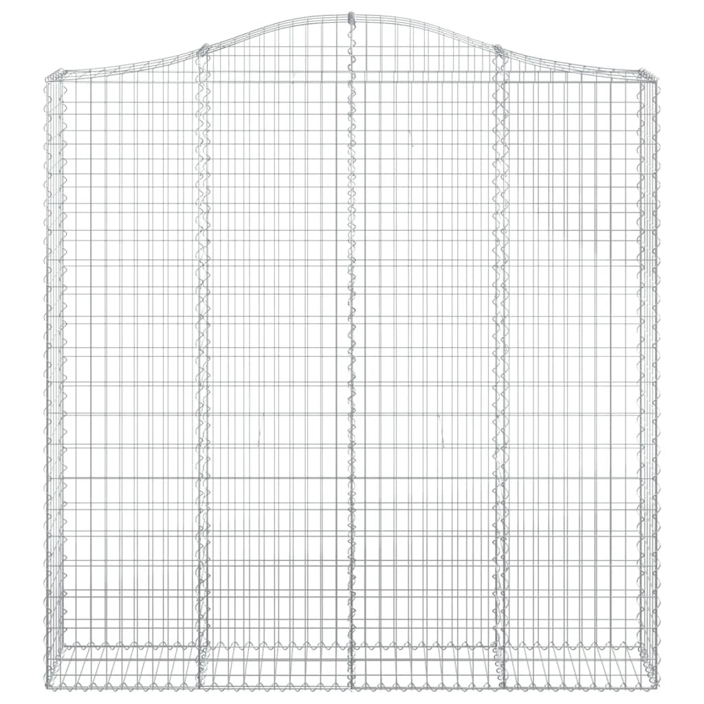 Set 2 cestini per gabbioni recinzione a gabbia muro di contenimento ad arco 200 x 30 x 200/220 cm ferro zincato Argento 02_0041336