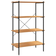 Scaffale con 4 Mensole Nero e Rovere 80x40x130 cm CFW2238347
