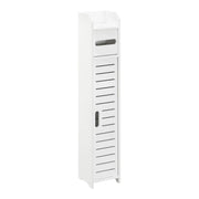 Elegante mobiletto portaoggetti da bagno con portarotolo legno composito 80 x 15 x 15 cm bianco 03_0007669