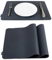 Set di piatti di silicone lavabili da 2 - Piattino per tavolo antiscivolo per bambini - Nero scuro