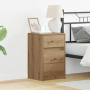 Comodino con luci LED Rovere Artisanale Legno ingegnerizzato