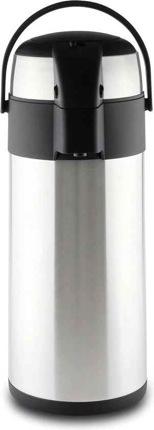 Dispenser doppio strato in acciaio inox con maniglia, isolato, per 4 litri, 18/10, Argento, 4 l, fino a 8 ore di calore e 12 ore di fresco per tè, caffè, acqua, vino caldo.