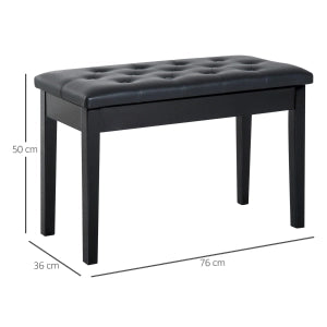 PANCA Pianoforte stile tradizionale 80x39x16 cm Legno Nero