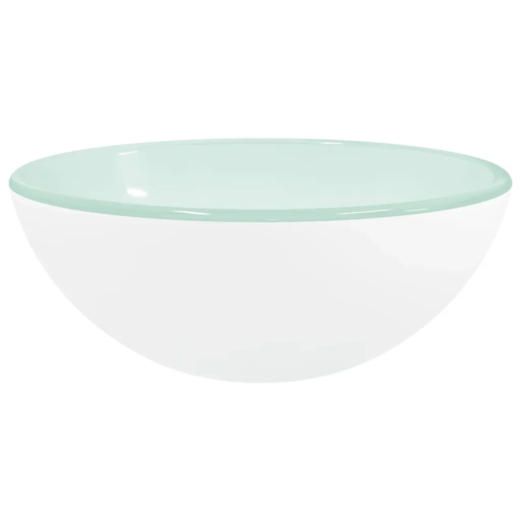 Lavandino in Vetro Temperato 30x12 cm Bianco CFW7248295