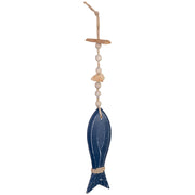 Campanello a vento in legno blu 6x2x40h cm