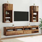 Mobiletti TV a parete 2 pz-Set di 2 Credenza per TV-Console TV Legno vecchio 40,5 x 30 x 90 cm