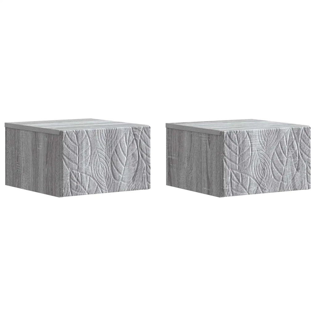Tavolino da Parete Laterale 2 pcs Sonoma grigio
