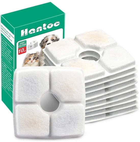 12 pacchi di filtri sostitutivi per fontane per animali, filtri per fontane per animali con resina e carbone attivo 2,5L quadrato