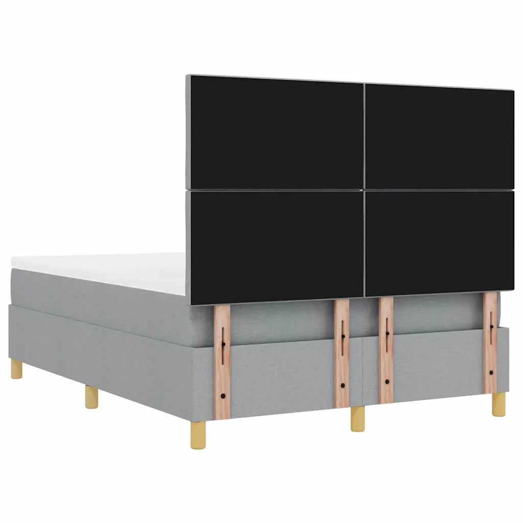 Letto a molle con materasso Grigio chiaro 140 x 190 cm Tessuto 3344373