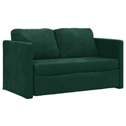 Divano letto | Sof¨¤ letto | Letto singolo da Terra 2 in 1 Verde Scuro 122x204x55 cm Velluto