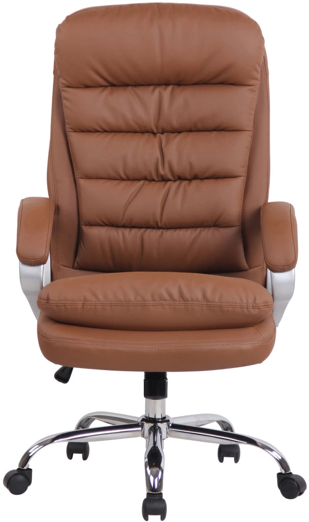 Sedia ufficio XXL Vancouver in similpelle marrone chiaro