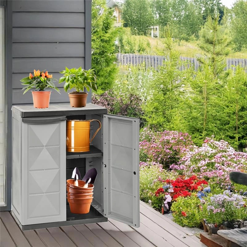 ARMADIO BASIC LINE CON 1 RIPIANO REGOLABILE - DARK GREY DIMENSIONE 65X37X83H CM