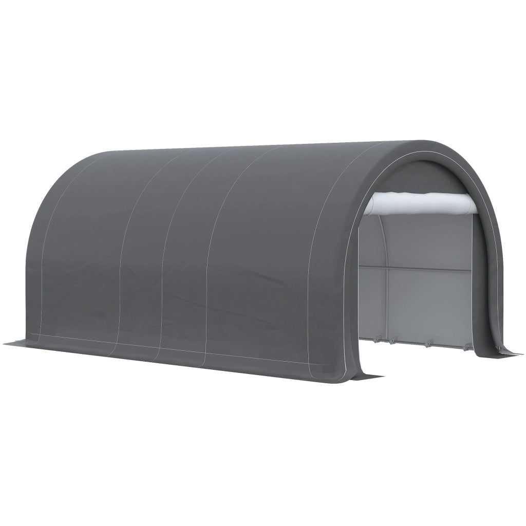 Box Auto da Esterno 500x300x240 cm in Acciaio zincato e Polietilene Grigio