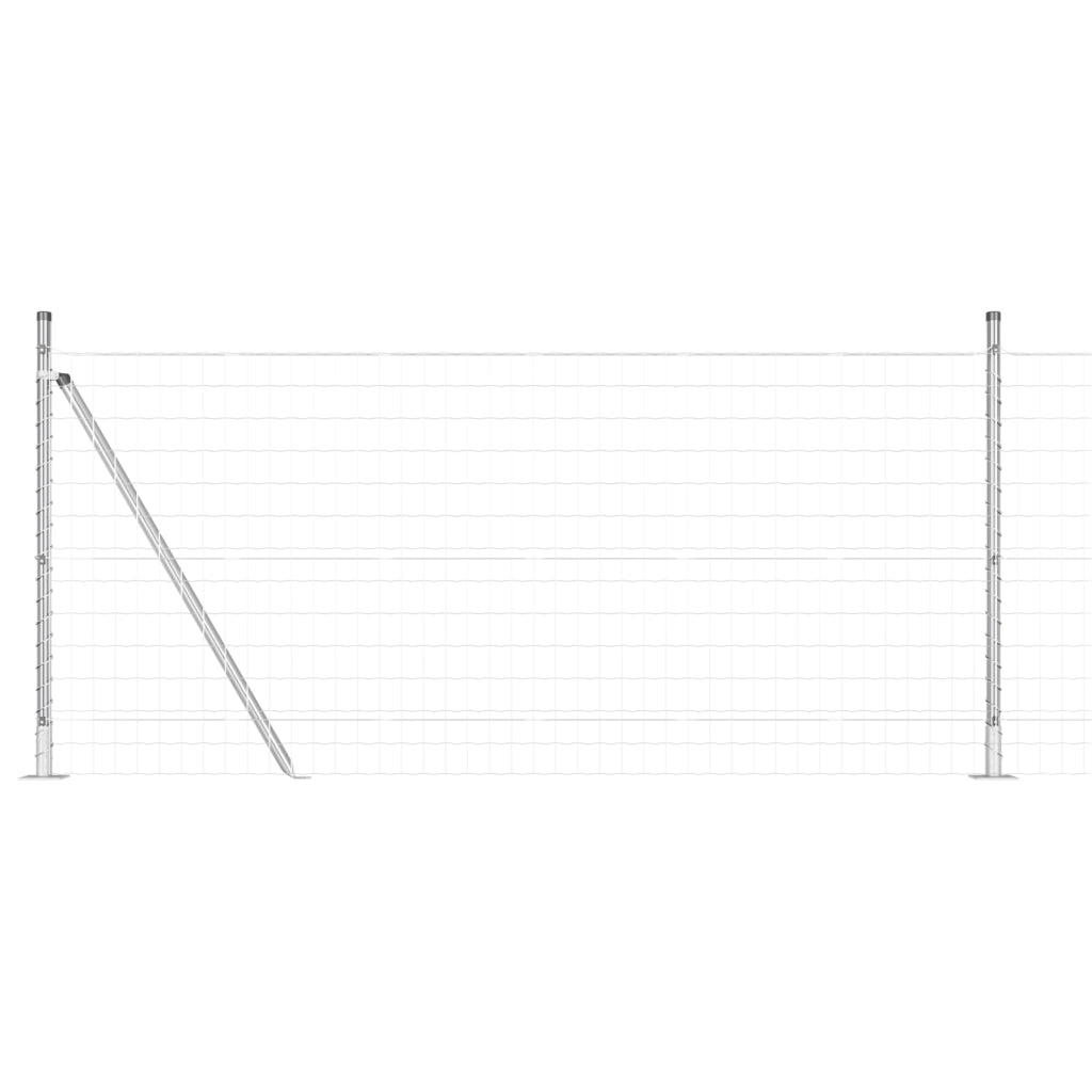 Recinzione Euro con 7 Pali Flangiati 1x10 m Acciaio Zincato