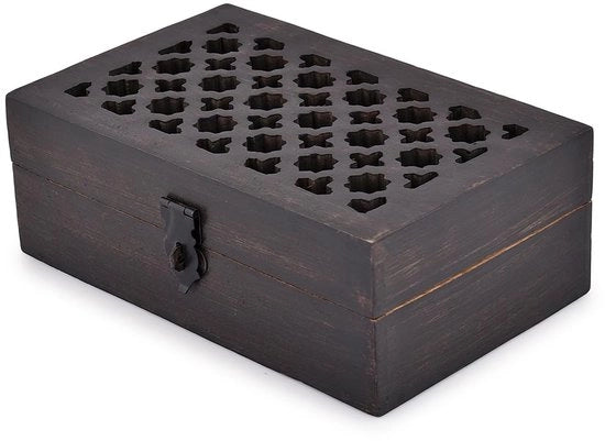 Cassa in legno decorativa con coperchio scorrevole - contenitore di conservazione per gioielli/ricordi - 20,32 cm x 12,7 cm x 7,62 cm - materiali di alta qualità