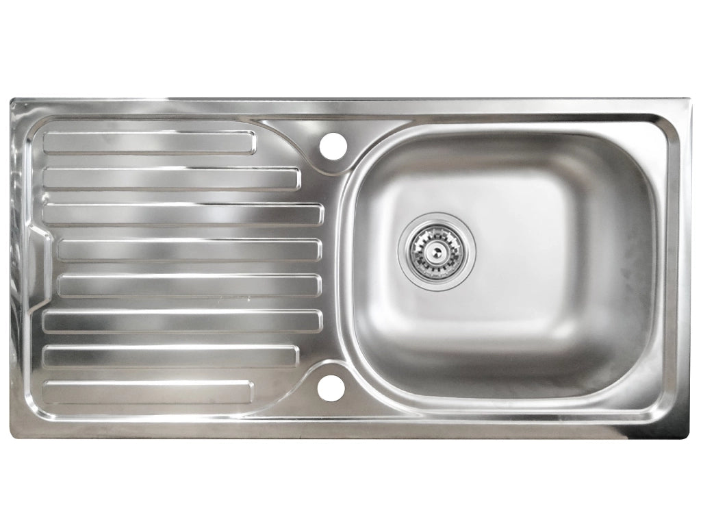 Cucina Lineare Moderna SOLE 256 cm – Bianco Lucido e Rovere, Soft Close