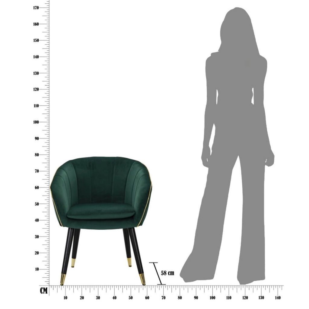 Poltrona VKH319, Verde, Legno, 62x58x78 cm