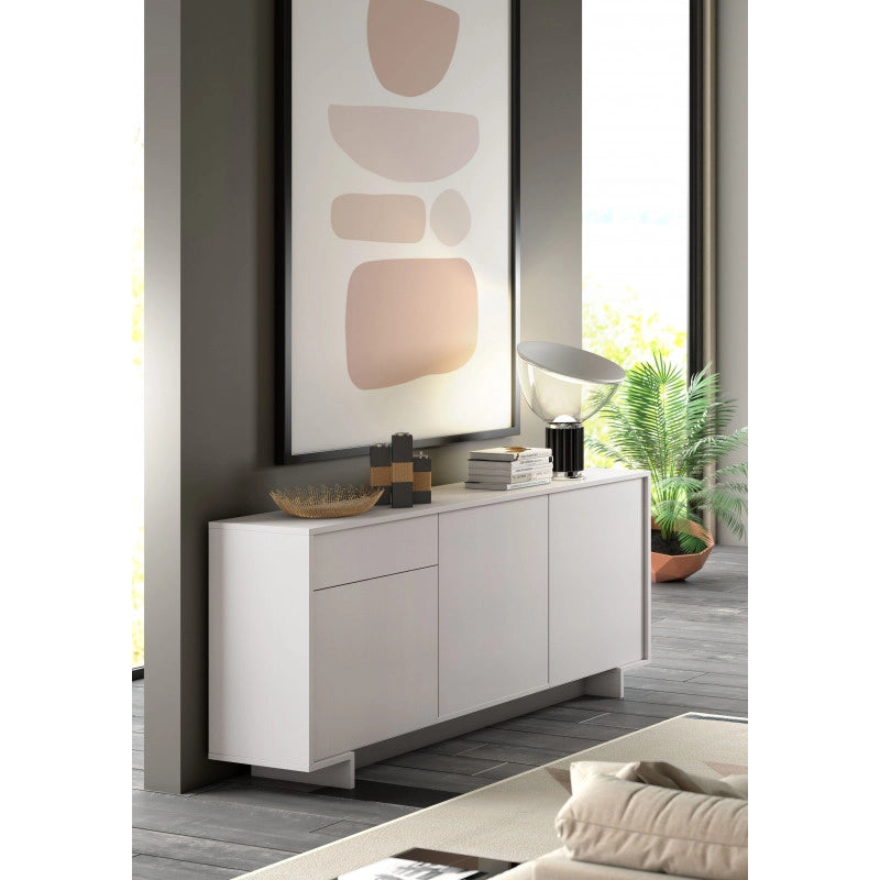 Madia Frame 3 ante con cassetto push to open bianco 170x42x78 cm - Terraneo
