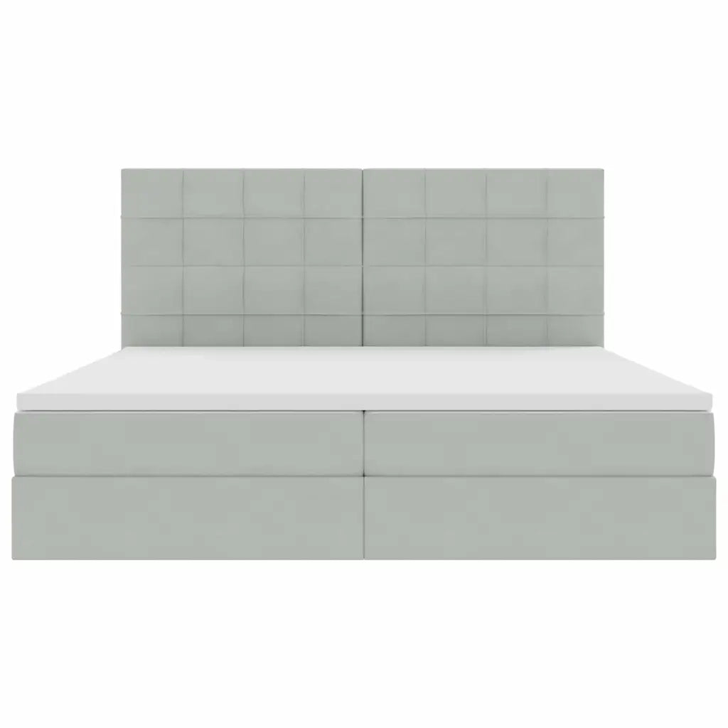 Letto con contenitore e materasso Grigio chiaro 200 x 200 cm 3372051
