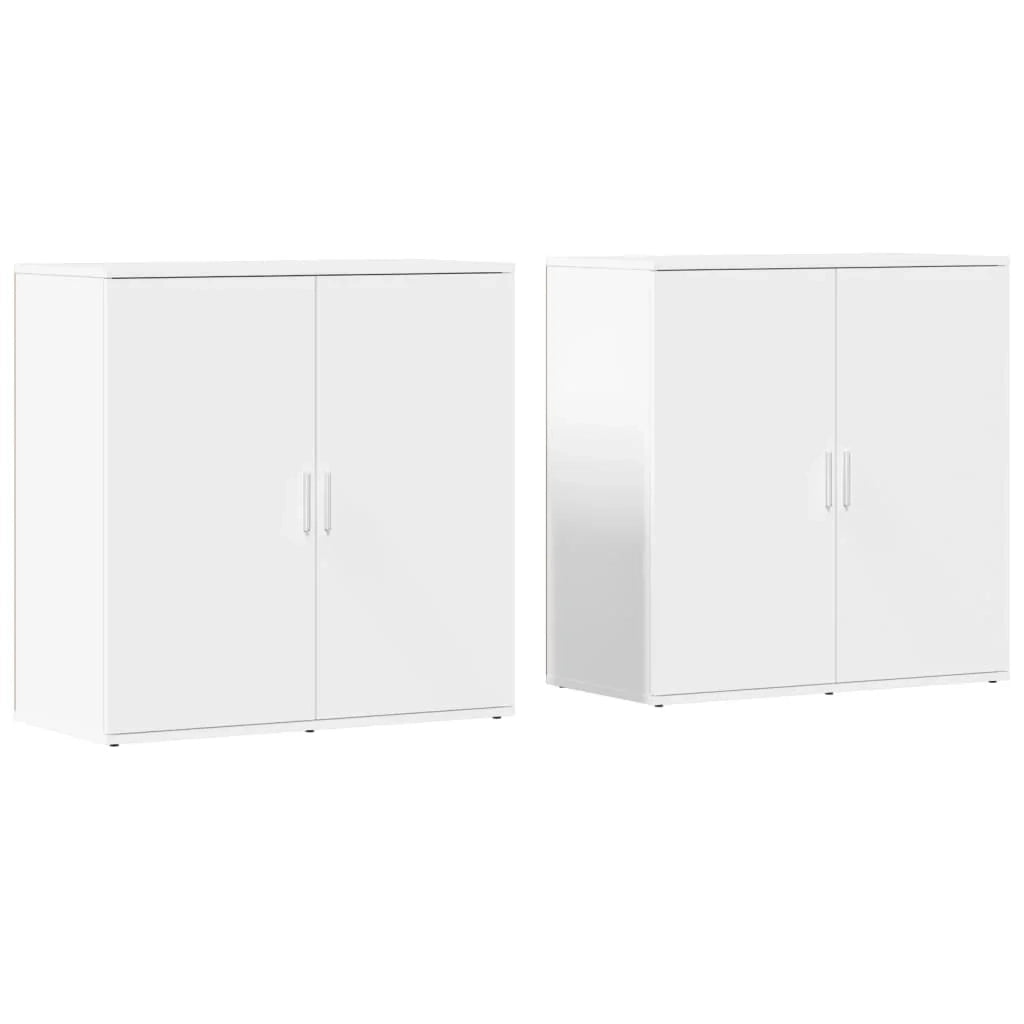 Buffet credenza cassettiera armadio mobile contenitore organizer per cucina soggiorno salotti set da 2 79 x 38 x 80 cm legno ingegnerizzato bianco 02_0036686