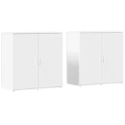 Buffet credenza cassettiera armadio mobile contenitore organizer per cucina soggiorno salotti set da 2 79 x 38 x 80 cm legno ingegnerizzato bianco 02_0036686