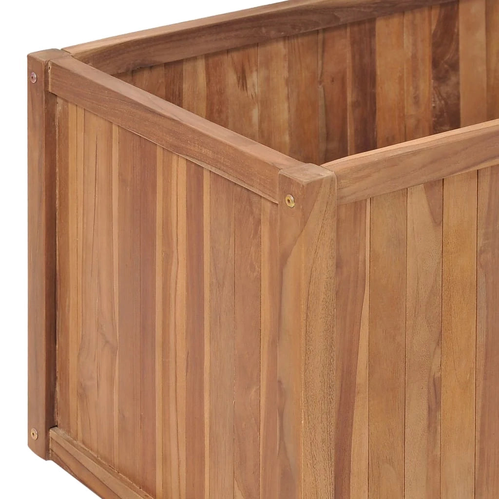 Fioriera rialzata per piante e fiori terrazza giardino 200 x 50 x 50 cm legno massello di teak marrone 02_0039398