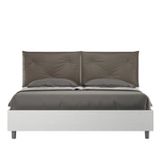 Letto Matrimoniale 160x190 cm con Rete e Contenitore Appia Egos Cappuccino