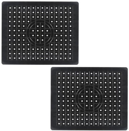 Matte per vasca da bagno in gomma – 31x26 cm – Nero – Mat per vasca da bagno – Mat per drenaggio – Protezione per vasca da bagno – Antiscivolo – Protezione per piastrelle