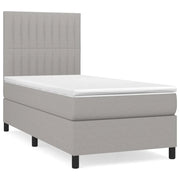 Letto singolo | Letto per adulti | Giroletto a Molle con Materasso Grigio Chiaro 80x200 cm Tessuto