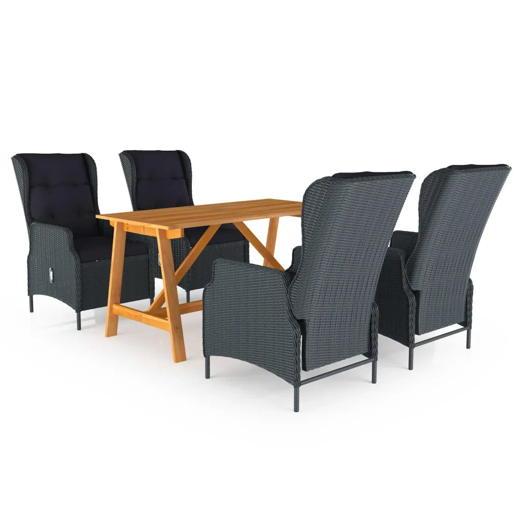 Set Mobili da Pranzo per Giardino 5 pz Grigio Scuro 3068782